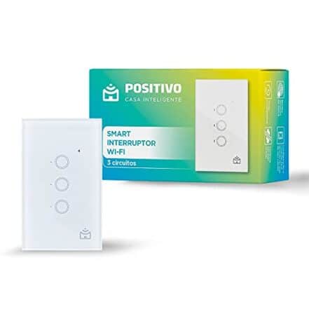 Smart Interruptor Wi-Fi Positivo Casa Inteligente, 3 Módulos, Touch, Branco - Compatível com Alexa - Webiishop