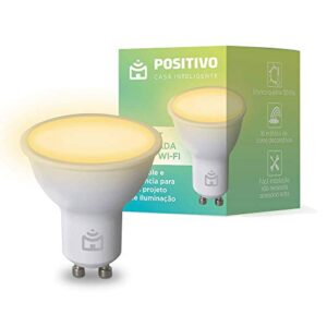 Smart Lampada Spot Wi Fi Positivo Casa Inteligente Dicroica GU10 350lm LED 45W Bivolt Compativel com Alexa Branco Quente 0