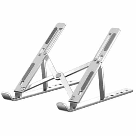 Suporte para Notebook e Tablet em Alumínio Resistente Apoio Mesa em Metal Articulado Dobrável Ajustável com Altura Regulável Portátil Base para Laptops de 10 à 17 Polegadas e Celular Ergonômico TAMO - Webiishop