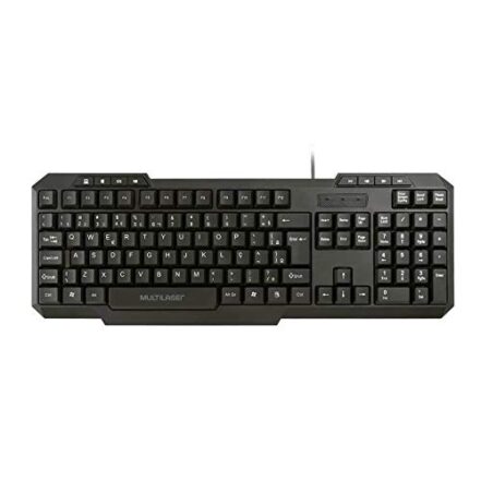 Teclado Com Fio Slim Multimídia Cabo de 130cm Resistente Água Conexão USB Preto - TC206 - Webiishop