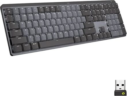 Teclado Mecânico sem fio Logitech MX Mechanical com Teclas Retroiluminadas Tactile Quiet, Conexão USB ou Bluetooth Easy-Switch para até 3 dispositivos e Bateria Recarregável - Webiishop