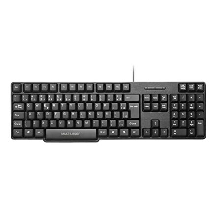 Teclado Multilaser Slim com Fio USB Teclas Silenciosas Preto - TC213, Multilaser, Teclados, Windows ou Mac OS, Preto - Webiishop