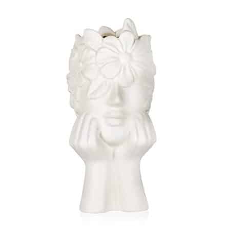 The7boX Vaso de rosto feminino, vaso de flores de cerâmica decorativo, vaso de flores criativo elegante para arranjo de mulher para vaso de arte para decoração de sala de estar e eventos de escritório em casa - Webiishop