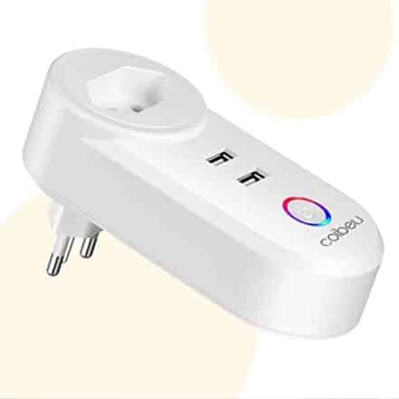 Tomada inteligente WiFi, Smart Plug Sem Fio Doméstica Multifuncional, Controle Remoto de Eletrodomésticos Por Telefones Celulares, Interruptor Cronometrado, Controle Por Voz, Compatível Com Alexa Google (LSPA2) - Webiishop