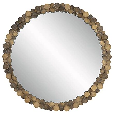 Uttermost Dinar Round Aged Gold Mirror 09761 - Webiishop