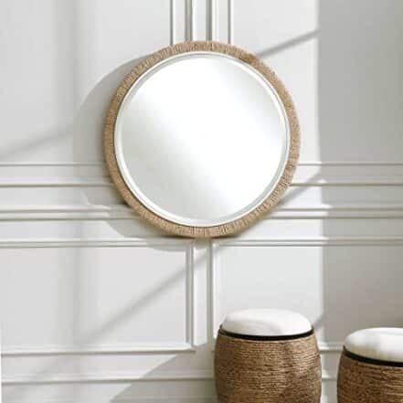 Uttermost Espelho de corda redonda de carbet 09668 - Webiishop
