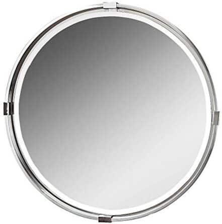 Uttermost Espelho de parede redondo de níquel escovado Tazlina 29 1/2" - Webiishop