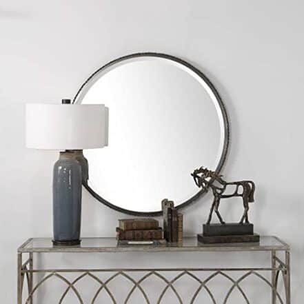 Uttermost Espelho redondo Ada, prata de aço polido, 101,6 cm A x 101,6 cm L x 2 cm P (09496) - Webiishop