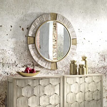 Uttermost Espelho redondo Reuben em ouro metálico - Webiishop