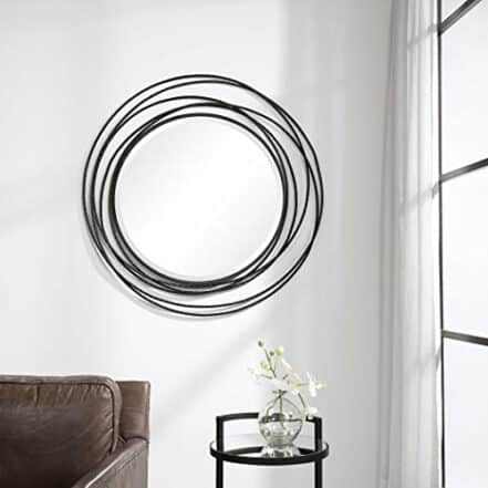 Uttermost Espelho redondo preto Whirlwind 09704 - Webiishop