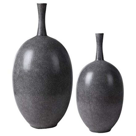 Uttermost Riordan Vasos de cerâmica preto e branco conjunto de 2 - Webiishop
