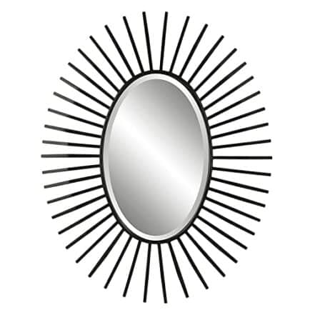 Uttermost Starstruck Espelho oval de metal de ferro 42,5 x 33,88 cm em preto fosco - Webiishop