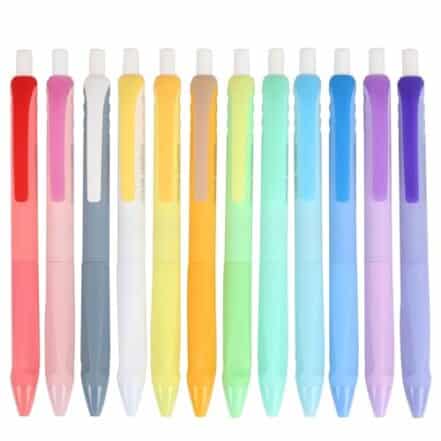 COLNK Canetas esferográficas retráteis, cores sortidas médias de 1,0 mm. Punho triangular confortável. 12 unidades - Webiishop