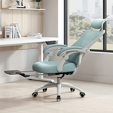 Cadeira de escritório ergonômica com suporte lombar ajustável, cadeira de mesa giratória de malha com encosto alto e apoio de cabeça, cadeira reclinável para tarefas de computador por longas horas - Webiishop