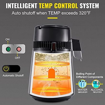 Destilador De água 4L,Máquina De Destilação De água Pura,Destilador De água De Bancada Filtro Purificador De Destilador De álcool De Aço Inoxidável 304,Para Escritório Doméstico - Webiishop