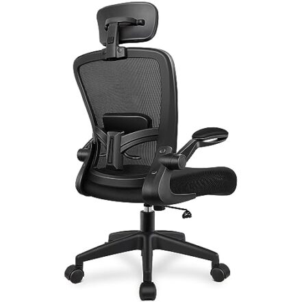 FelixKing Cadeira de escritório ergonômica, cadeira de mesa ajustável com apoio de braço apoio lombar alto para as costas, cadeira giratória giratória para escritório em casa, cadeira executiva de computador para quarto de escritório (preto) - Webiishop