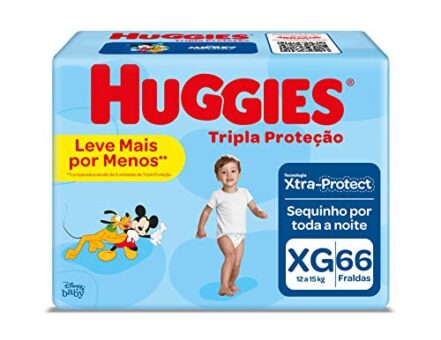 Huggies Tripla Proteção Xg - Fraldas, Tamanho XG (12 a 15 kg), 66 Unidades - Webiishop