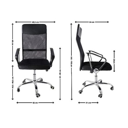 Kit 4 Cadeiras de Escritorio Nagano Tela Mesh Ergonômica - Preto - Webiishop