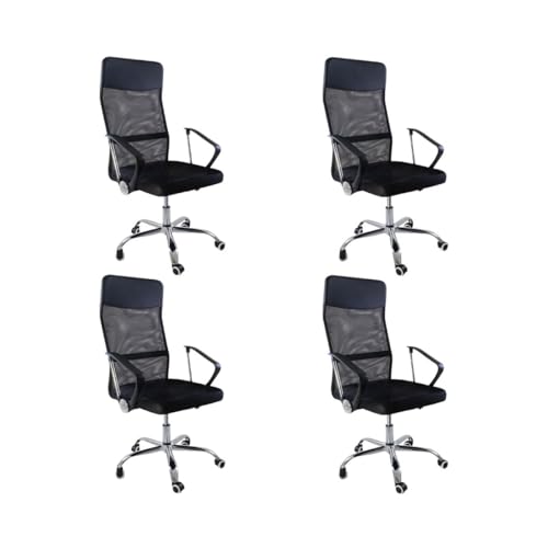 Kit 4 Cadeiras de Escritorio Nagano Tela Mesh Ergonômica - Preto - Webiishop