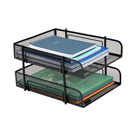 Mind Reader Bandeja empilhável de 2 peças, mesa, suporte de documentos, armazenamento de revistas, organizador de arquivos de mesa - Webiishop