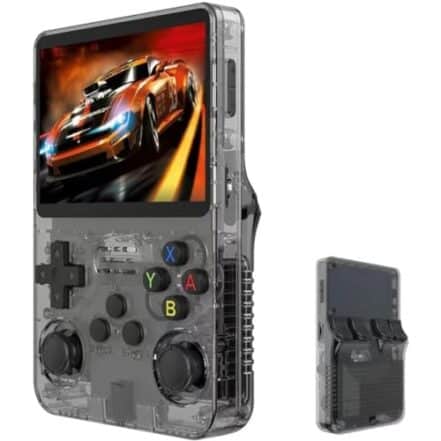 Mini Game Video Game Console de bolso para jogos RG36S, cartão TF de 64 GB integrado, tela IPS de 3,5 polegadas, sistema Linux retrô, suporte a mais de 5400 jogos clássicos, gamepad sem fio 2.4G, TV, monitor - Preto. - Webiishop