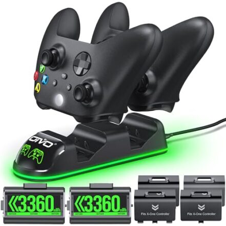 OIVO Estação de carregamento de controle XSX com 2 pacotes de baterias recarregáveis de 1300 mAh para Xbox Series X/S/One/Elite/Core Controller, base de carregamento Xbox, kit de carregamento, estação de carregamento para controle Xbox - Webiishop