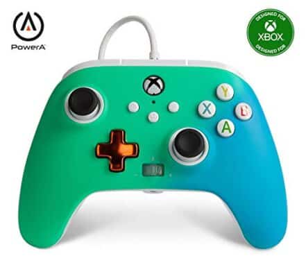 PowerA Enhanced Controle com fio para Xbox - Seafoam Fade, Xbox Series X|S, Xbox One - Xbox Series X, verde, azul e branco - Webiishop