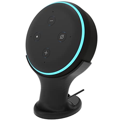 Suporte Stand de Mesa Compatível com Amazon Alexa Echo Dot de 3ª Geração - Smart Speaker Home - Preto - Webiishop