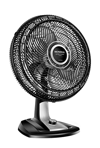 Ventilador Mondial, Turbo 8 Pás - 40cm, 127V, Preto, 140W - VTX-40-8P PRETO/PRATA 127V - Webiishop
