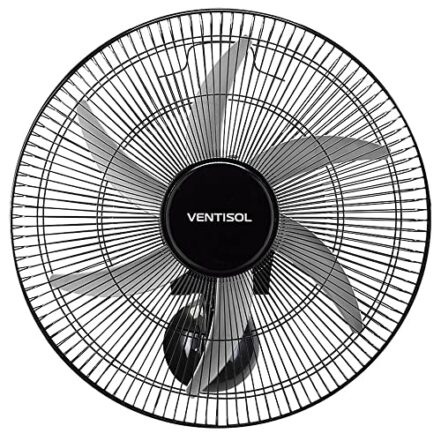Ventisol Ventilador de Parede Oscilante, Steel, Preto/Prata, 50cm, Bivolt - Webiishop