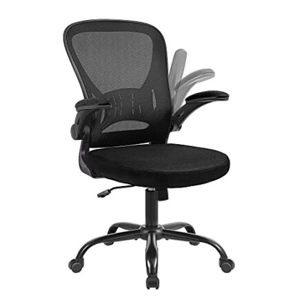 Youhauchair Cadeira de escritório de malha, cadeira ergonômica para computador com braços flip-up e suporte lombar, cadeiras de mesa de escritório em casa ajustáveis em altura - Webiishop