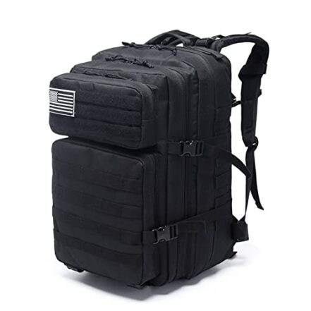 Mochilas Táticas Militares 3 Dias Bolsa de Inseto Exército 45L Mochila de Grande Capacidade para Caminhadas Trekking Caça Preta, Preto, Large, Macio - Webiishop