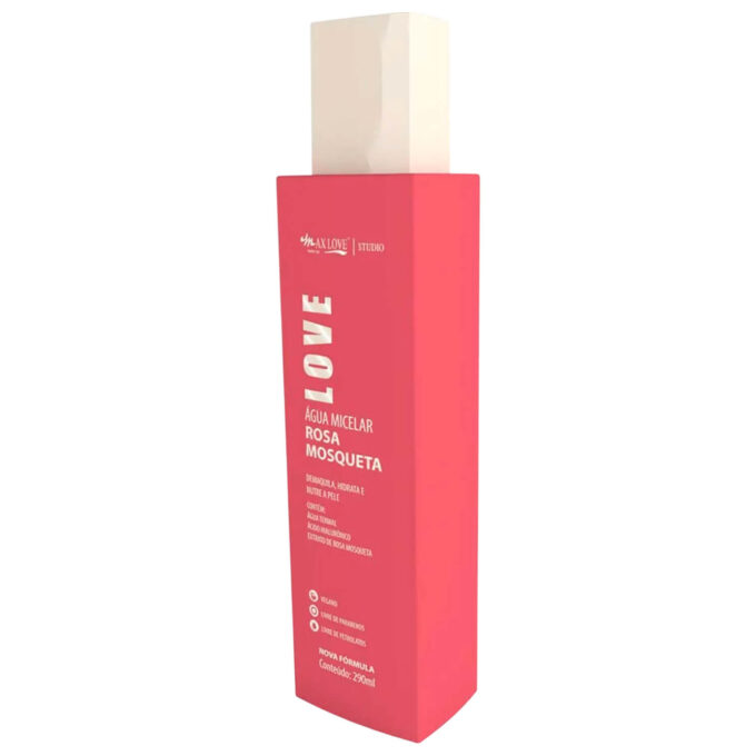 Água Micelar Max Love Demaquila Hidrata Nutre a Pele Rosa Mosqueta 290ml - Imagem 3
