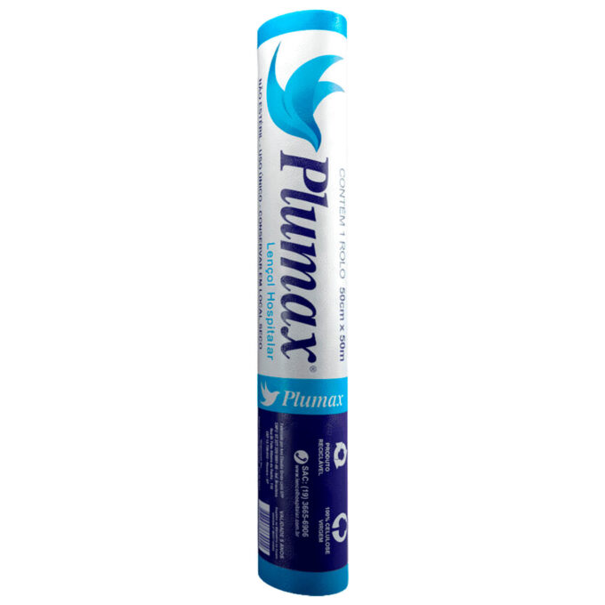Lençol de Papel Hospitalar Plumax Extra Branco 50cm Rolo 50m - Imagem 2